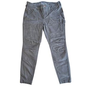 Duluth Trading Women's Curvesetter Cotton Canvas Smokey Gray Work/Utility Pants